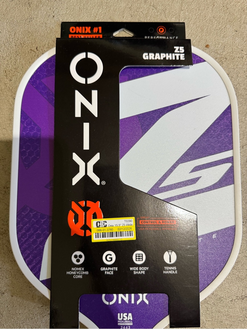 ONIX Graphite Z5 Pickleball Paddle - Purple and White NWT - Picture 2 of 6